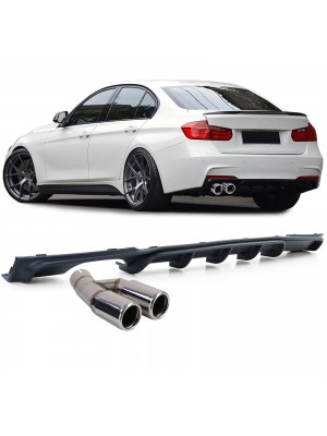 Zadní difuzor BMW 3 F30/F31 (316i/318i/320i) - černý matný (chrom koncovky)